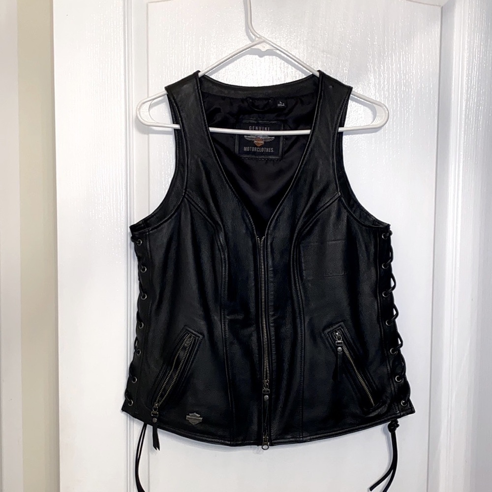 Harley Davidson Black Leather Vest